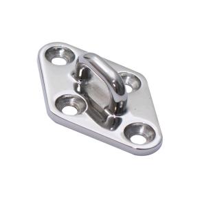 China Polishing Surface 316 Stainless Steel Deck Fittings Boat Pad Eye Plate Silver Color on sale