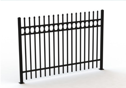 Crimped Spear Steel Picket Crimped Spear Fencing Panels 4 Horizontal Tube