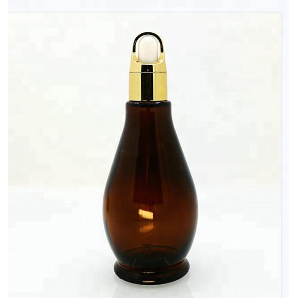 50ml Custom Label Mini Dropper Bottles , Gourd Shape Refillable Glass Jar With Dropper
