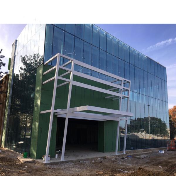 Waterproof 2400mm 3mm Double Glazed Curtain Wall