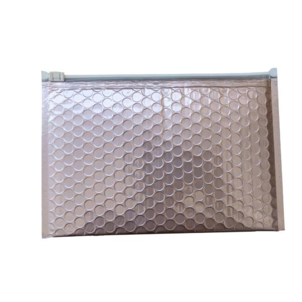 Fleixble Packaging Zipper Bubble Bags , Silver Matt Aluminun Foil Bubble Zipper Envelopes