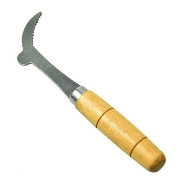 Special Hive Tool Curved Short Stainless Steel uncapping knife With Wooden Handle