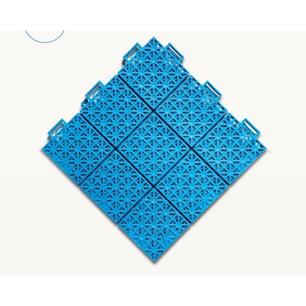 25cm Length Outdoor Sports Interlocking Tiles Elasticity PP Floating Floor