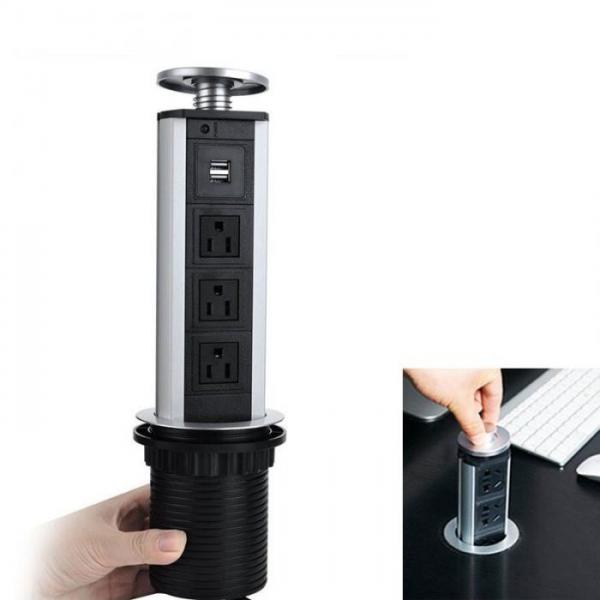 Ergonomic Design Kitchen Island Pop Up Outlet Automatically Shut Down