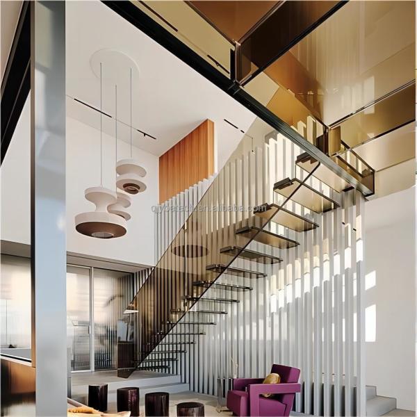 Supermarket Laminated Safety Glass Spiral Staircase Handrail for Indoor Decoration