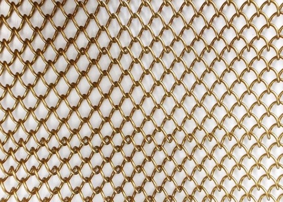 Decoration Wire Mesh 100*100mm Decorative Brass Mesh Chain Link Fence