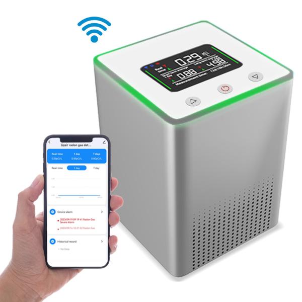 Indoor Radon Smart Sensor Gas Detector WiFi Monitoring With Audible Alert