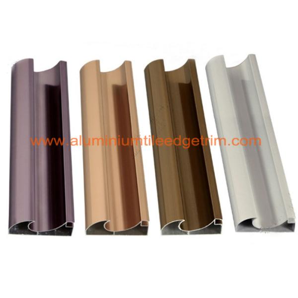 C Shaped Aluminium Cabinet Door Profiles Lightweight For Crystal Steel Shutter