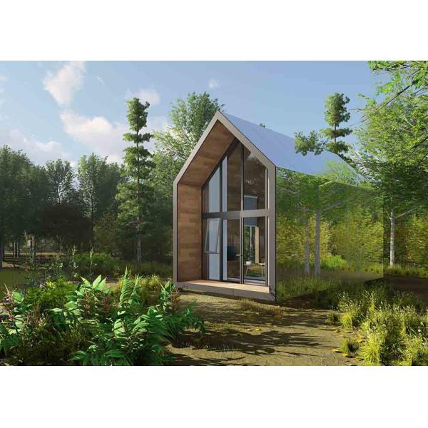 Wood Gray Prefab Glass House , Tiny Prefab Homes L8700*W4000*H5600mm Size