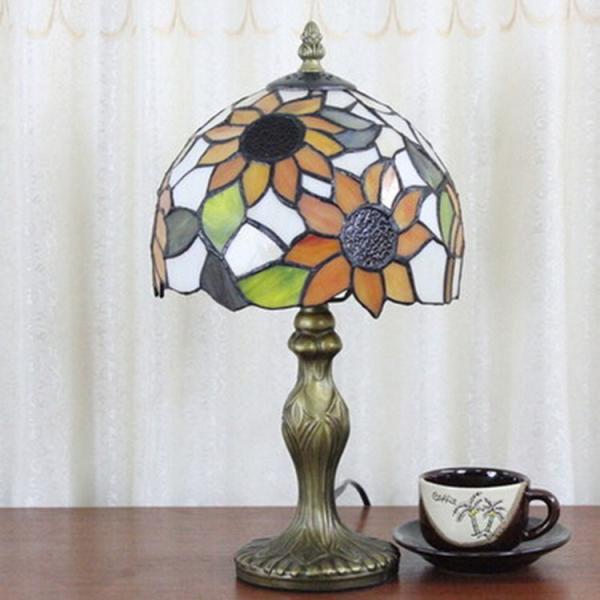 New Design Marrakech Sunflower Handmade Moon Shape Turish Moroccan Mosaic Table Desk Beside Table Lamp Glass Table Lamp