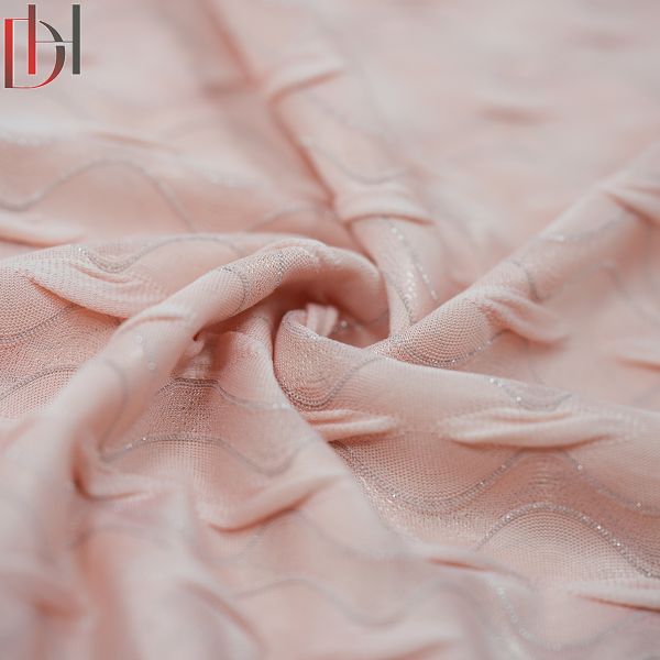 High End Dress Jacquard Fabric 95% Polyester 5% Spandex Breathable Jacquard Knitting Fabric