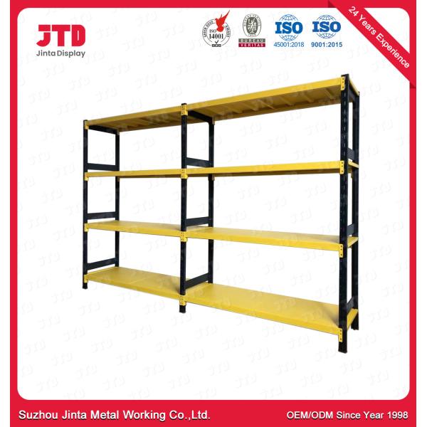 Yellow And Black Color Medium Duty Warehouse Storage Racks With 4 Layers