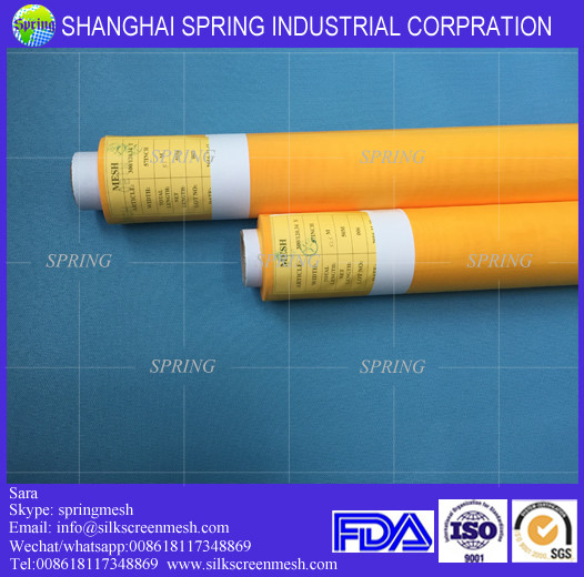 150T-34um(380mesh)Yellow woven monofilament fabric/Polyester Screen Printing Mesh