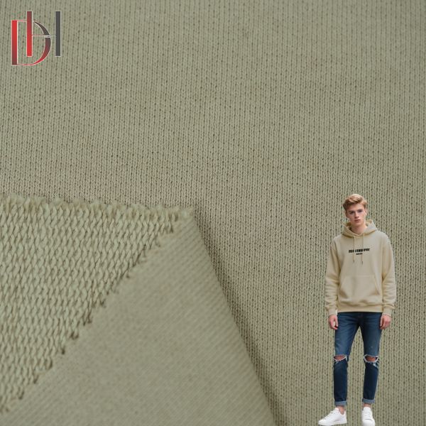 100% Cotton Hoodie Fabric 410gsm Heavyweight Organic Fabric