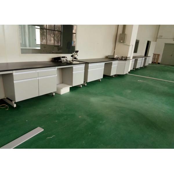 White Wood Lab Workbench Furniture With Steel Frame For High School / Hospital