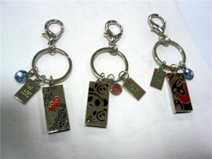 Cheap Commemorative key chains with Poly resin painted charm fobs, painted key tags keychain, for sale