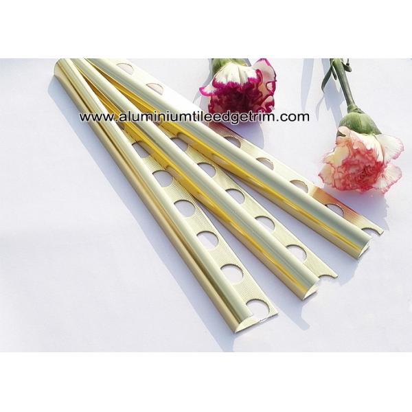 Curved Shine Gold Aluminium Tile Edge Trim 10mm x 2.44m / 2.5m / 2.6m