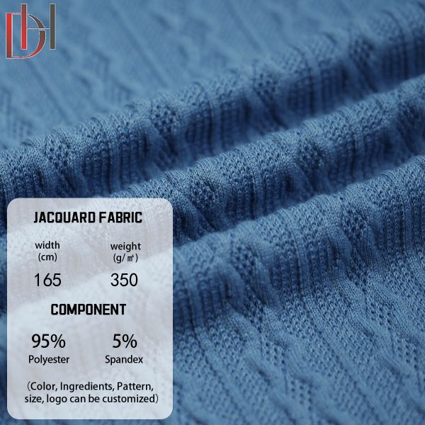 Breathable Jacquard Fabric Anti Static 95 Percent Polyester 5 Percent Spandex Fabric