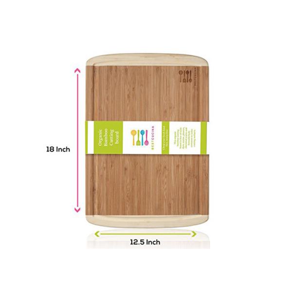 Bamboo 3 Piece Cutting Board Antimicrobial , Large Wooden Chopping Block