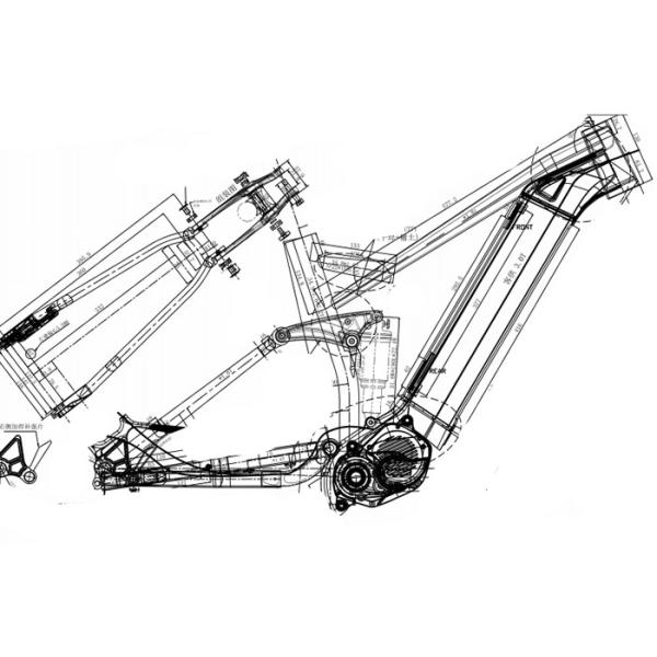 140mm Travel Electric Full Suspension Bike Frame 190 X 51 Mm Shock Size