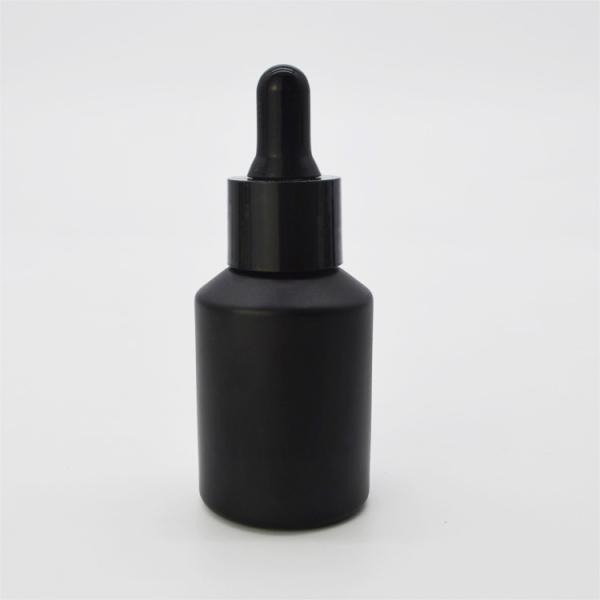 In Stock Black Frosted Small Glass Dropper Bottles With 18/410 Neck Size