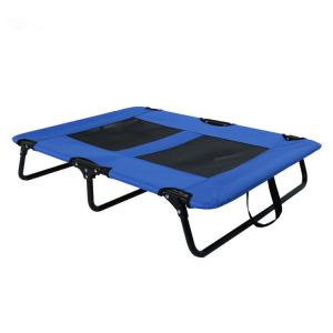 Cheap 600D Oxford Elevated Dog Mat Camping Sleeper 110lbs With Center Blue Black for sale