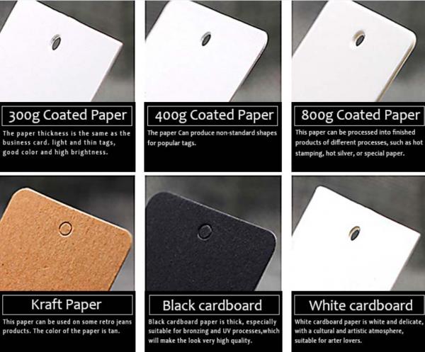 Biodegradable CMYK 300gsm Kraft Paper Hang Tags For Jeans 50x90mm