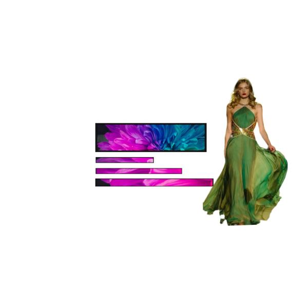Wall Mounted Shelf Edge LCD Screen , Stretched Bar Type LCD Display For Supermarket Mall