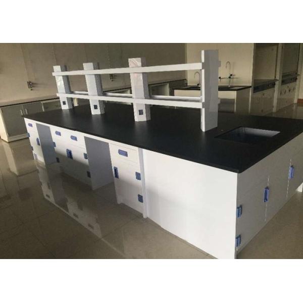 College Steel Chemistry Lab Furniture / Laboratory Workbench With Reagent Shelves