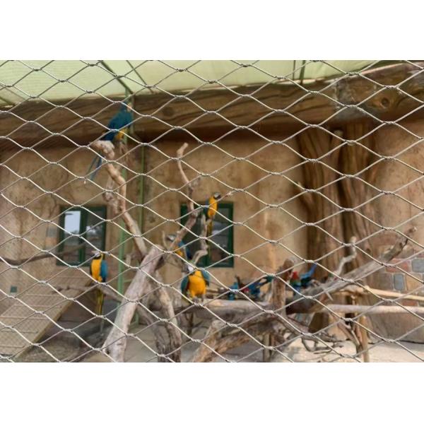 Stainless Steel Wire Rope Mesh With 42mm*42mm Mesh Size In Expanded Style For Corrosion Resistant Zoo Rope Netting