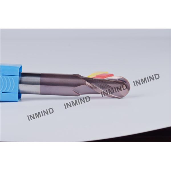 AlTiN Coating Long Ball End Cutter , HRC50 Ball Nose High Speed Steel End Mill