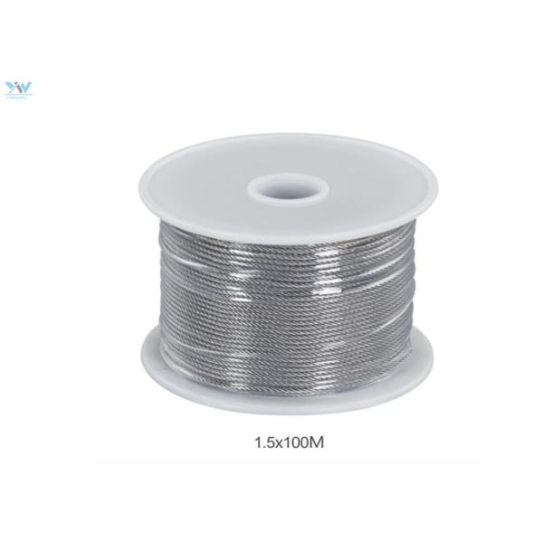 304 Stainless Steel Uncoated Wire Rope In Reel 1.5 mm x 100 Meters