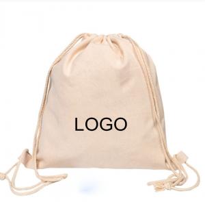 Cheap Customized Logo Drawstring Cotton Rope Drawstring Sport Bag For Clothing for sale