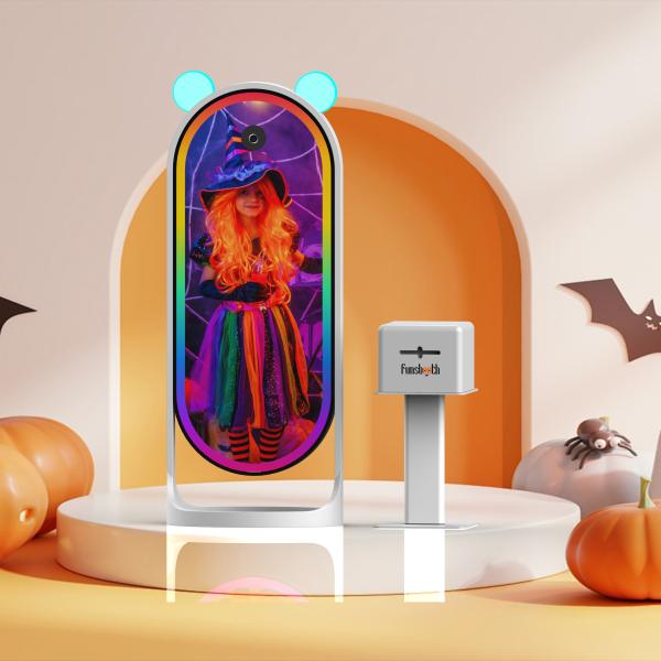 Touch Screen Beauty Mirror Photo Booth With Software QR Code Email Sharing GIF Boomerang Video