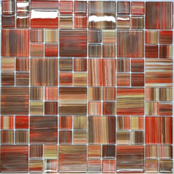 Puzzal pattern crystal glass kitchen mosaic tiles
