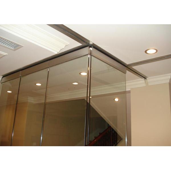 Clip Aluminum Soliding Glass Partition Wall  Top Supported For Meeting Room