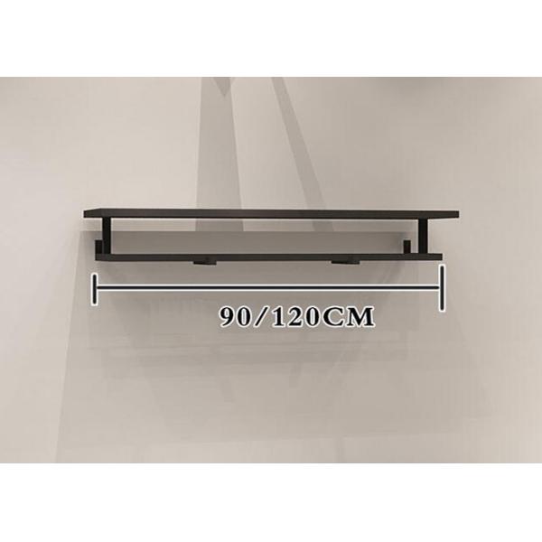 Customized Shop Wall Shelf Clothes Display Stand With Iron Matt Black