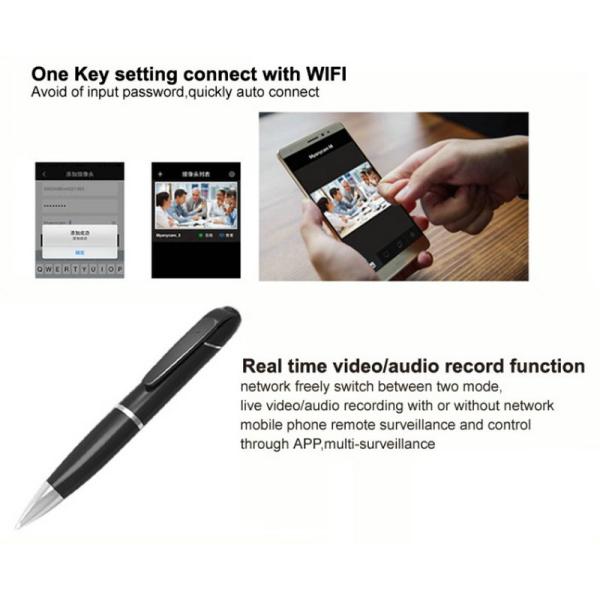 720P HD WIFI P2P Pen Spy Hidden Camera Covert Video Streaming Recorder Home Security Nanny Camera Remote Baby Monitor