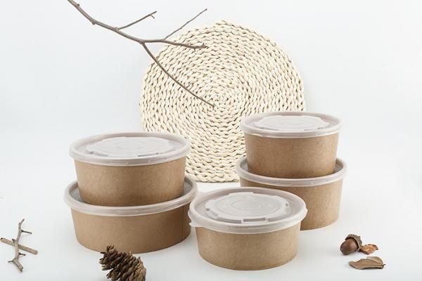 Quality Eco-Friendly Disposable Food Grade Bamboo Paper Bowl For Soup Salad wholesale