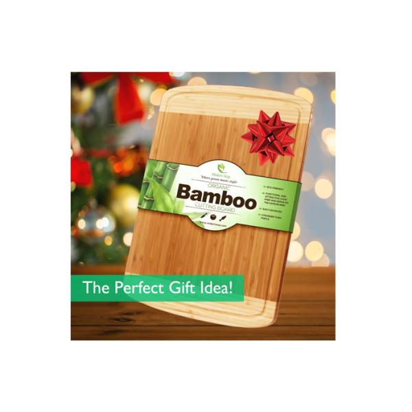 Modern Unique Bamboo Wood Block Chopping Board 2 Color Design Non Stick