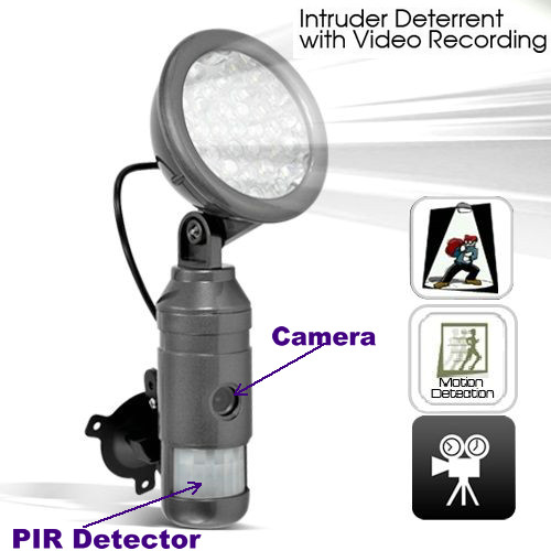 Flood Light IR Night Vision Human Body PIR DVR Camera Intruder Deterrent W/