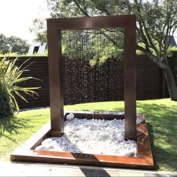 Garden Landscaping Rain Shower Fountain Corten Steel Rain Curtain Water Fountain