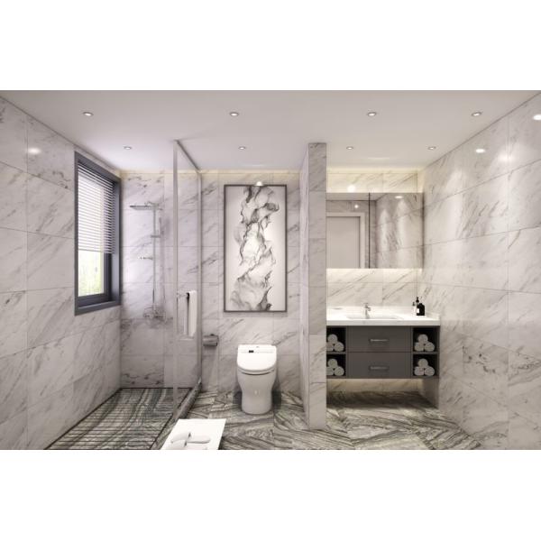 Meridian Gray Stainless Steel Bathroom Vanity with Quartz Countertop