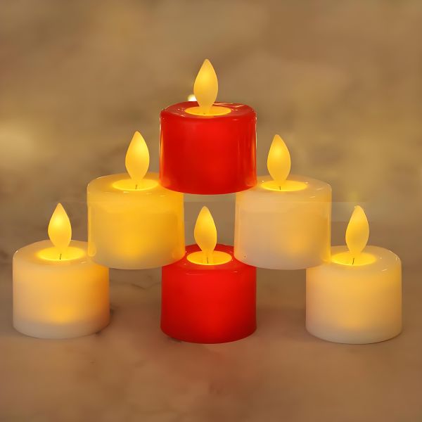 Cordless Remote Tea Light Candles Plastic Electric Tea Light Candles White /