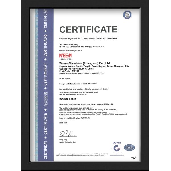 WEEM Abrasives Certifications