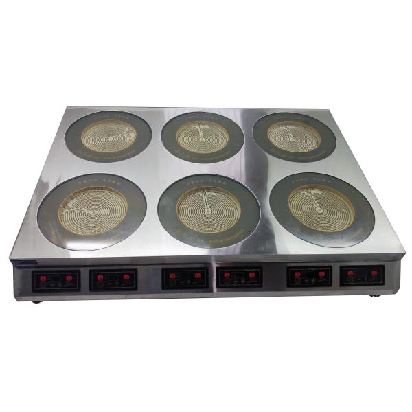 Okicook Infrared Flat Plate 220V 6 Burner Commercial Induction Stove
