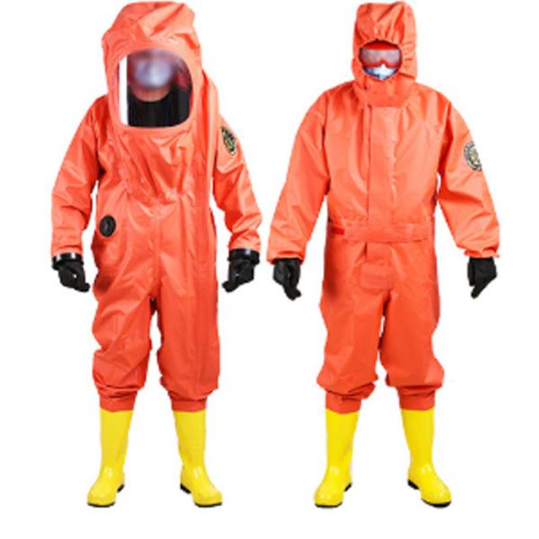 Disposable PVC XL Hazmat Chemical Refusal Suit Conjoined