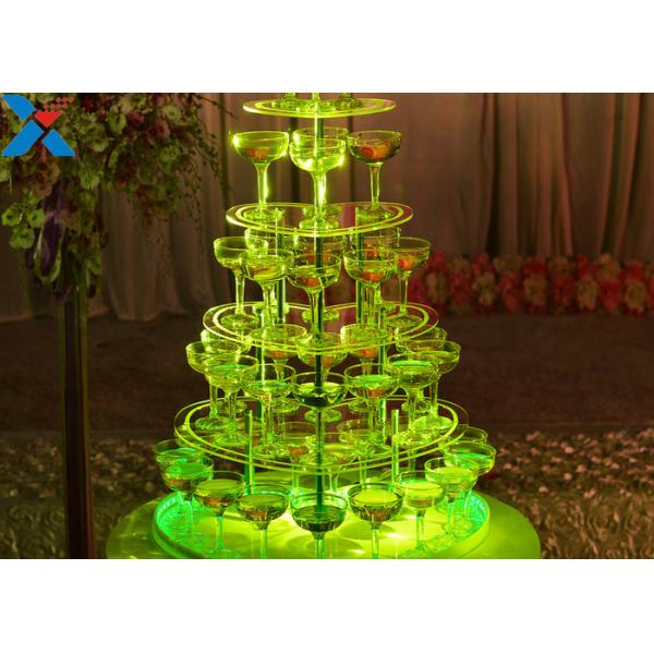 Heart Shape Perspex Display Stand  , 5 Layers Champagne Acrylic Display Shelves