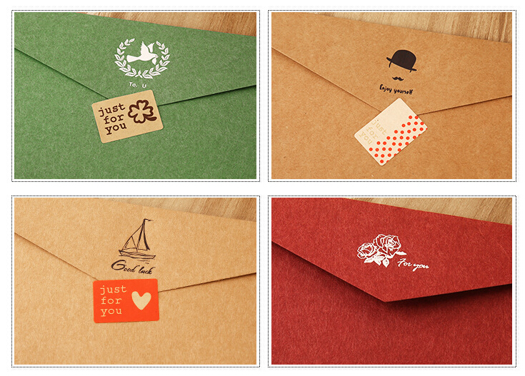Textured Paper Envelopes With Foil Stamping And Seal Stickers For Invitations