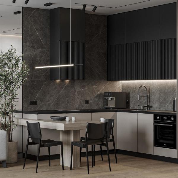 Modern Cabinet White Oak Wood Veneer Handless Frameless Contemporary Kitchen Cabinet